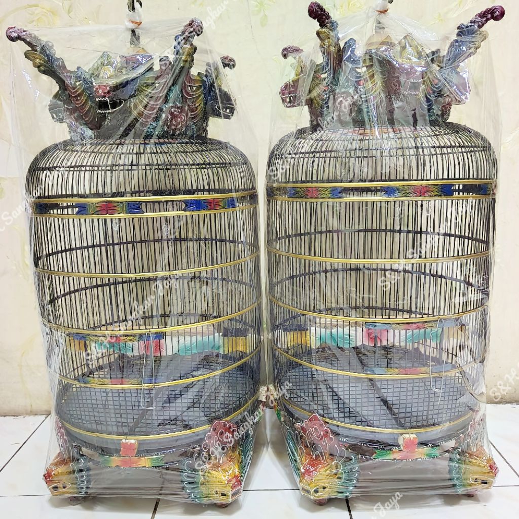 (LUAR KOTA) Sangkar Perkutut Fiber Mahkota Kaki Barong Model Barong Jemur