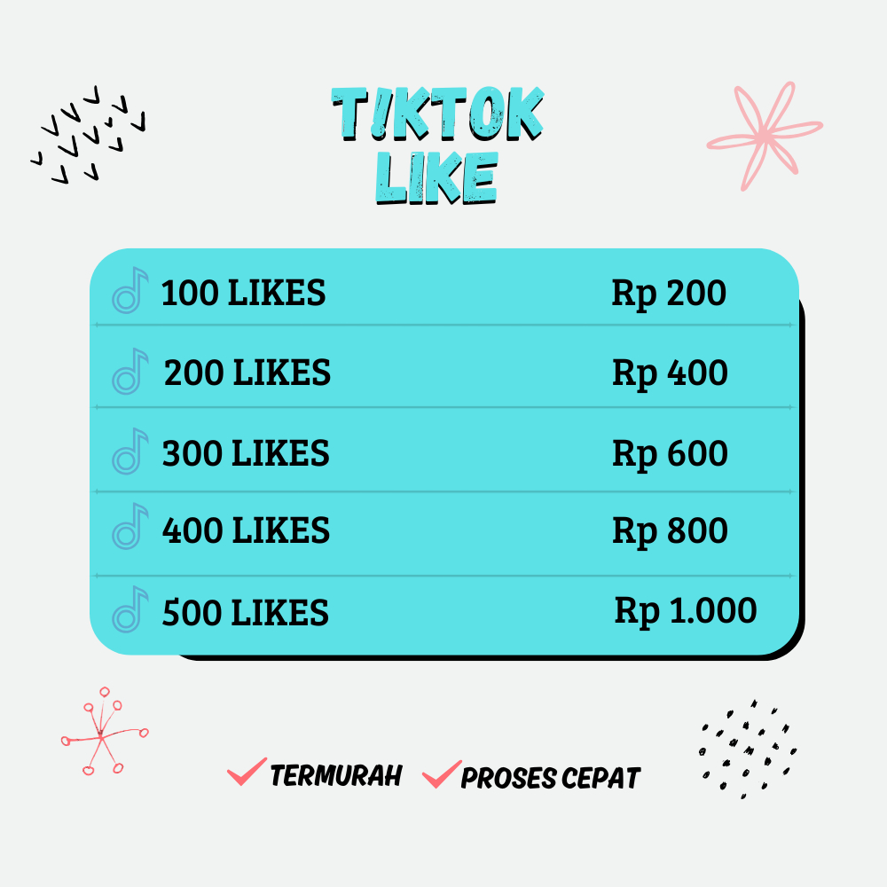TIKTOK LIKE LIKE TIKTOK FYP FAST PERMANENT GLOBAL PREMIUM