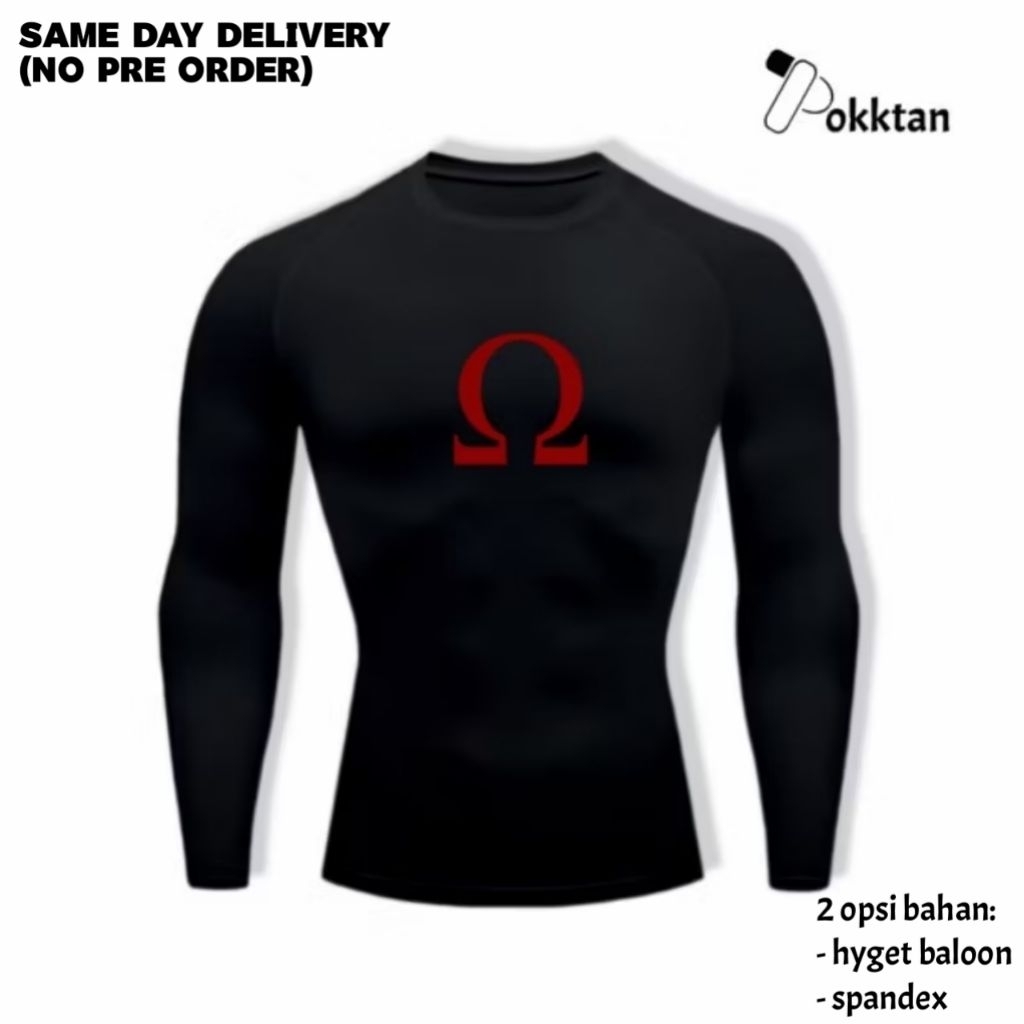 Kaos Olahraga Compression Shirt Long Sleeve God of war Kratos / Kaos Olahraga kompresi ketat lengan 