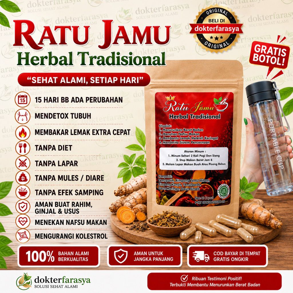 RATU JAMU REGULER (KAPSUL BENING) GRATIS BOTOL