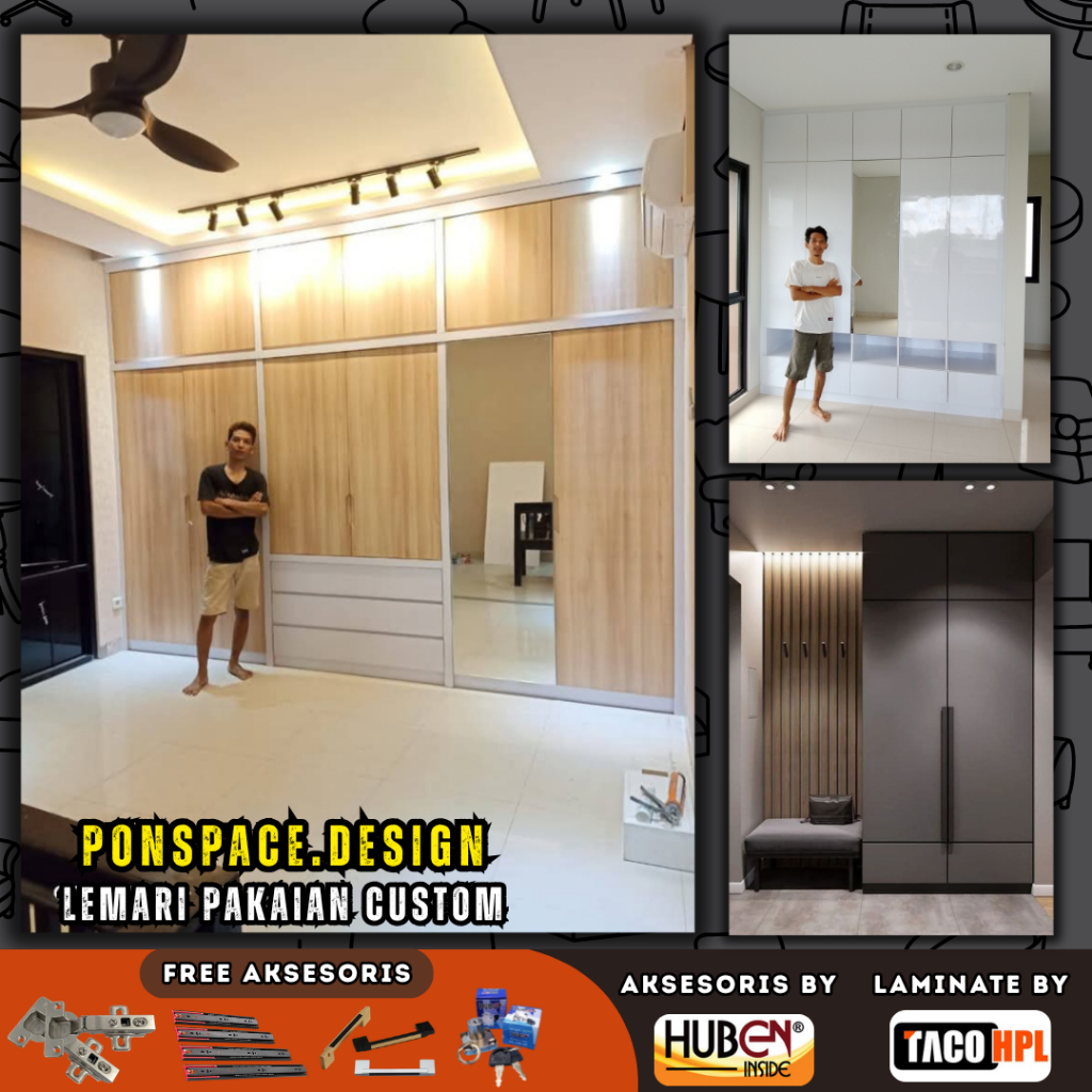 LEMARI PAKAIAN MURAH || WARDROBE MURAH || LEMARI PAKAIAN CUSTOM || WARDROBE CUSTOM || WARDROBE HPL |