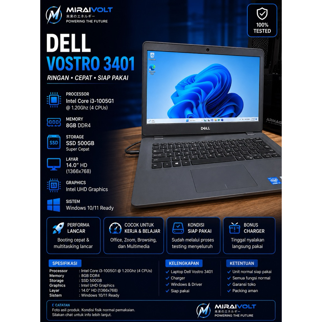 Dell Vostro 3401/i3-1005G1/8GB/SSD500GB