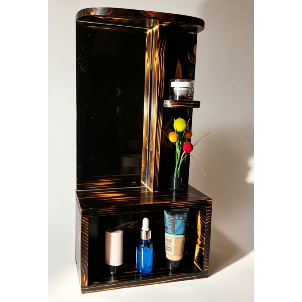 SALUYU RAK KACA RIAS/RAK MINIMALIS/RAK DINDING MAKE-UP/KACA RIAS(GRATIS PAKING)