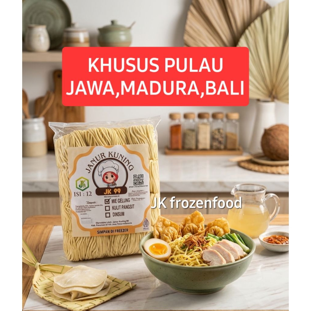 Mie basah premium kuning JK99 janur kuning untuk mie gacoan/kreasi mie