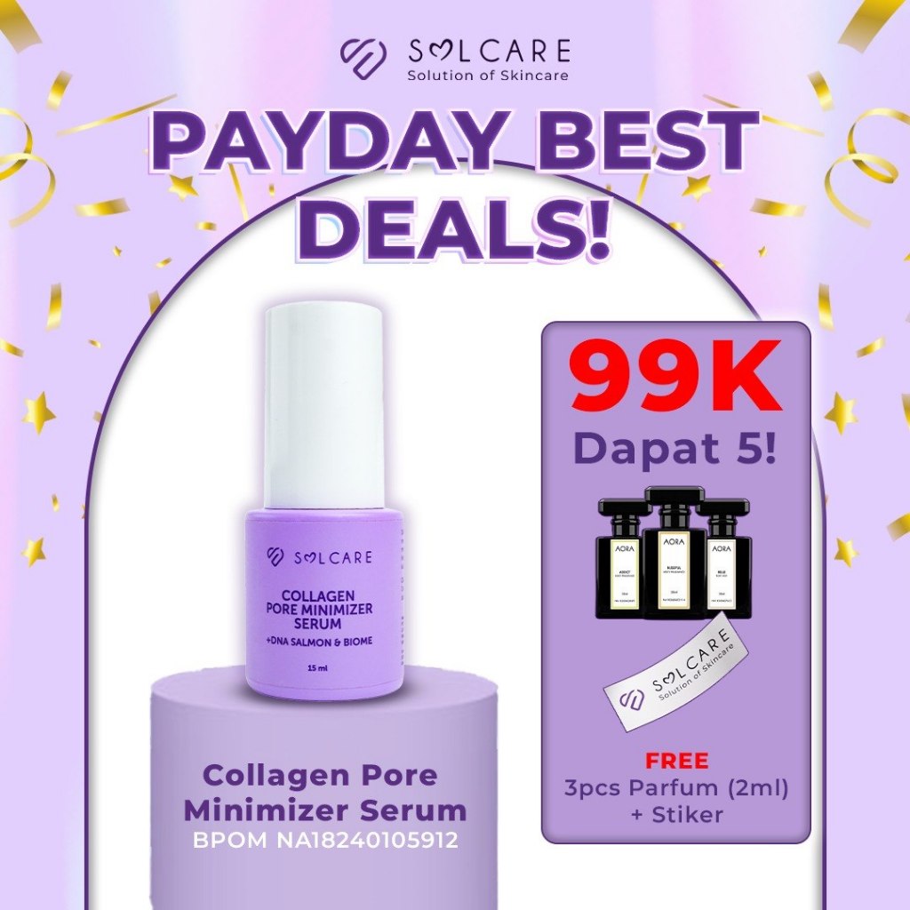 Solcare Collagen Pore Minimizer Serum + DNA Salmon & Biome – Serum Penghilang Bopeng & Pengecil Pori