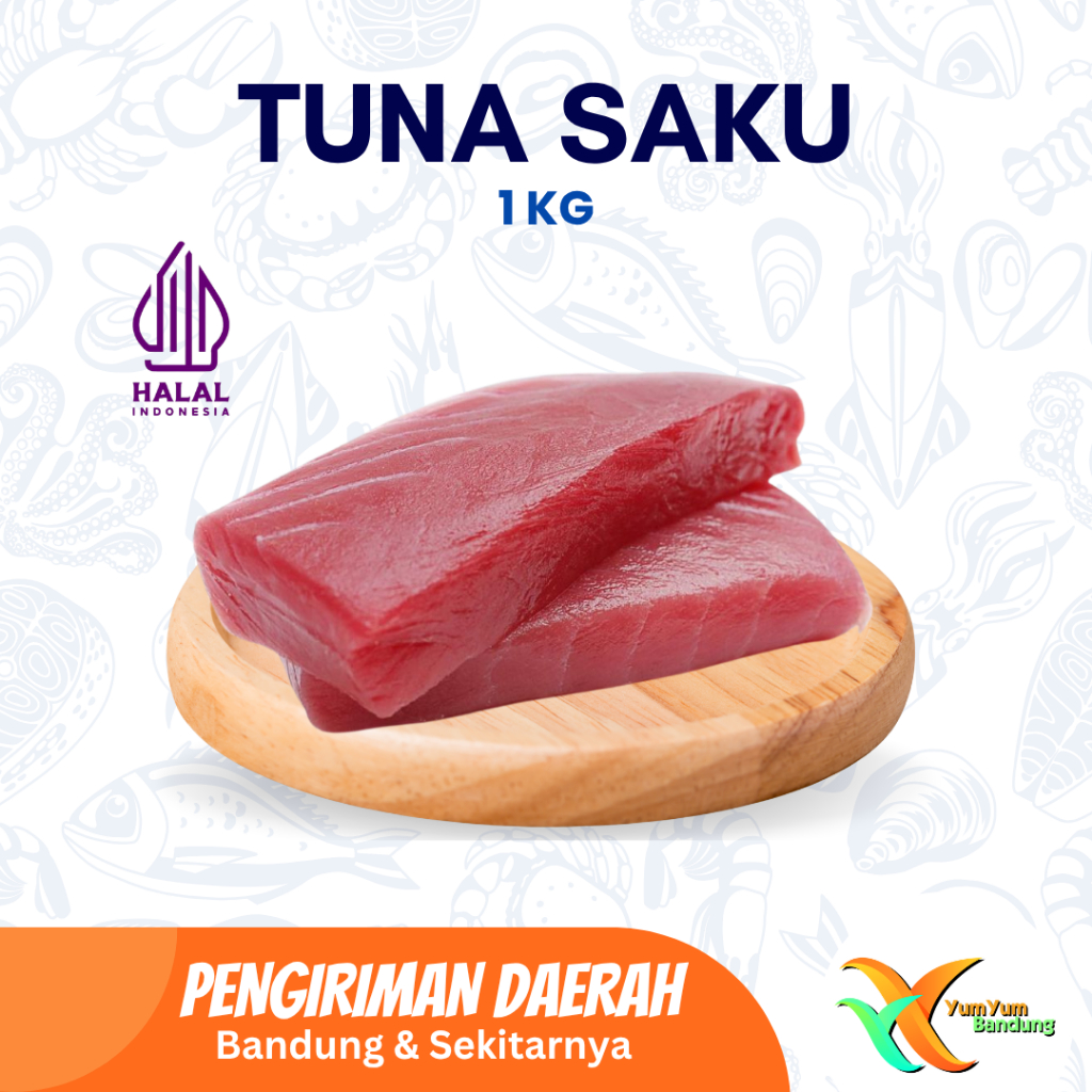 Tuna Saku Fillet Premium Shasimi Grade Tanpa Duri dan Kulit 1KG Fresh Frozen - Bandung