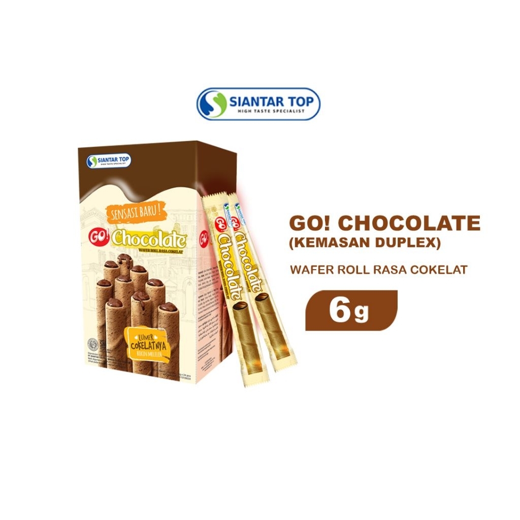 SIANTAR TOP DEO GO CHOCOLATE WAFER ROLL RASA COKELAT NETTO 24 PCS