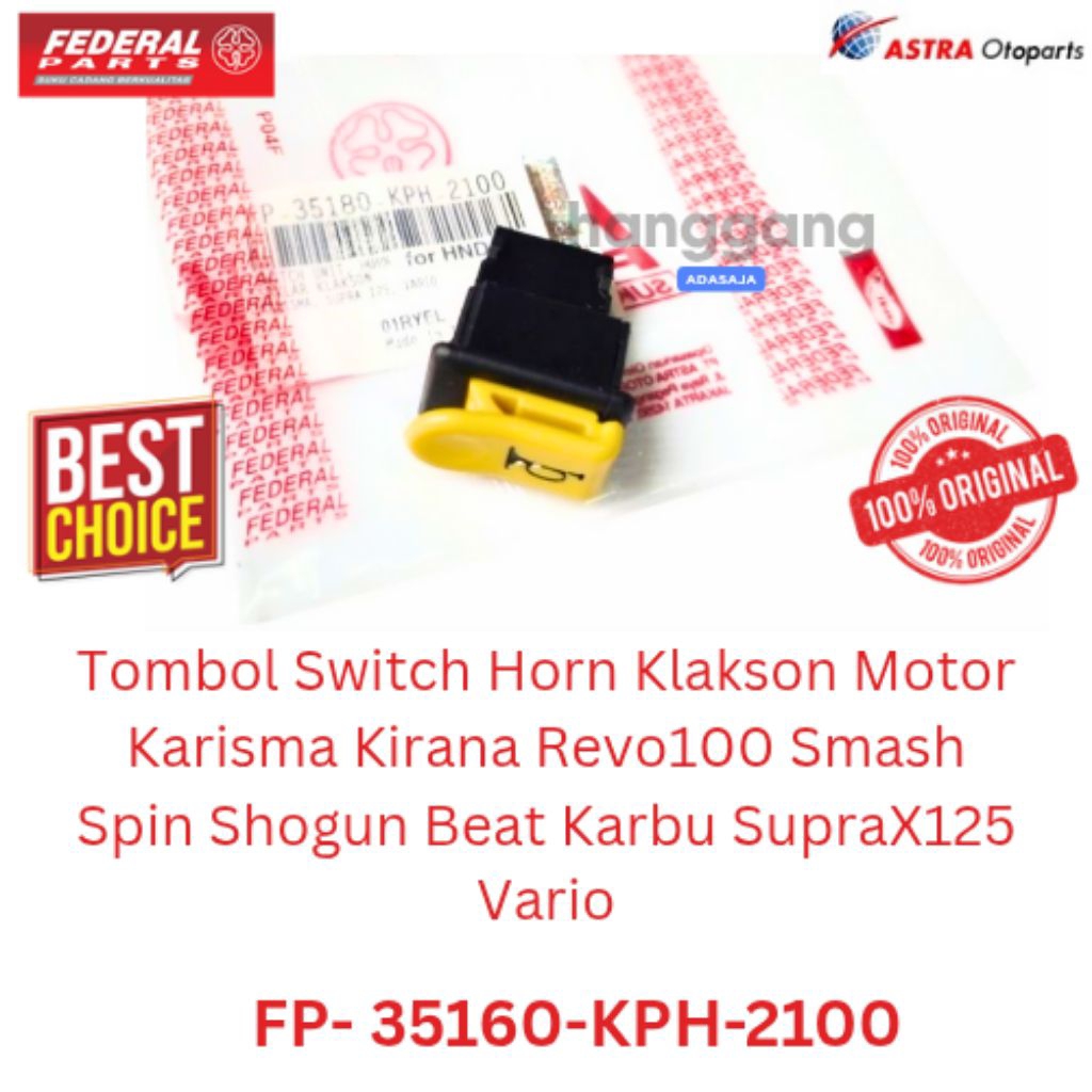 Tombol Switch Horn Klakson Motor Karisma Kirana Revo100 Smash Spin Shogun Beat Karbu SupraX125 Vario