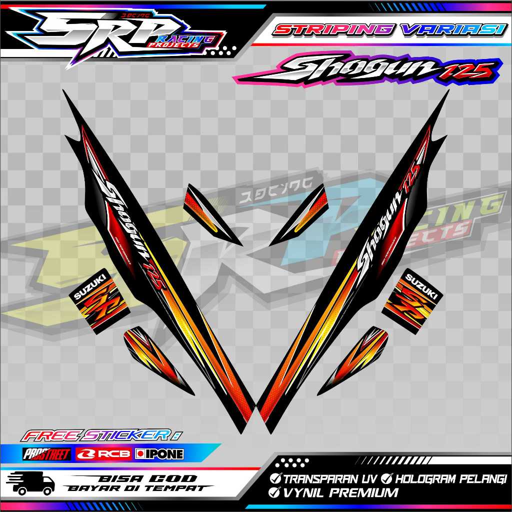 STRIPING VARIASI SUZUKI SHOGUN 125 R / STIKER LIST VARIASI MOTOR SUZUKI SHOGUN 125 R