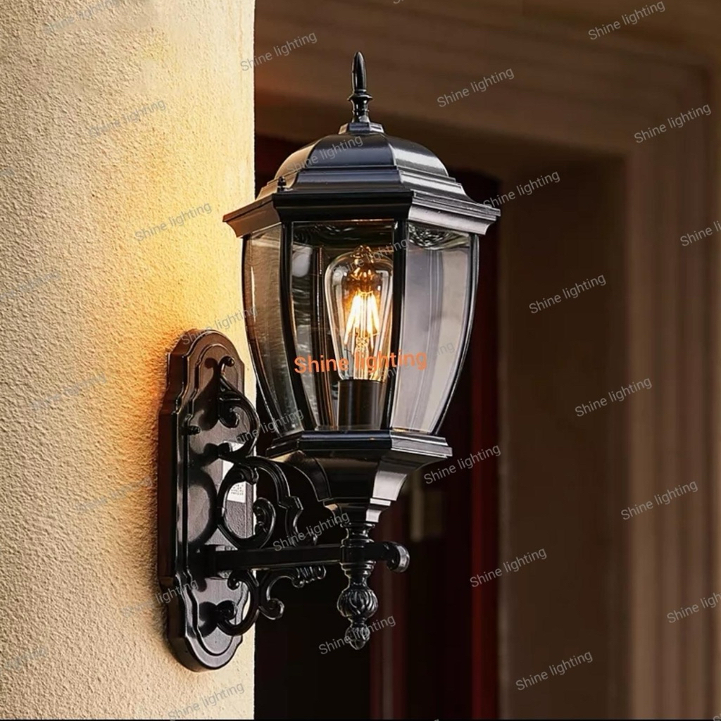 Lampu dinding outdor waterproof klasik pintu utama/cafe tipe 11013 D-tembaga
