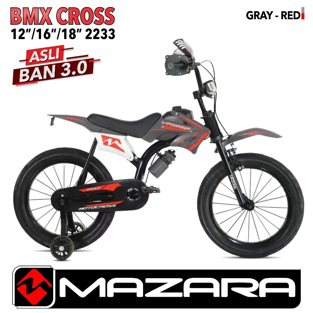 Sepeda Bmx 16 inch MAZARA 2233 Ban Jumbo 3.0 Sepeda Anak Traill Cross