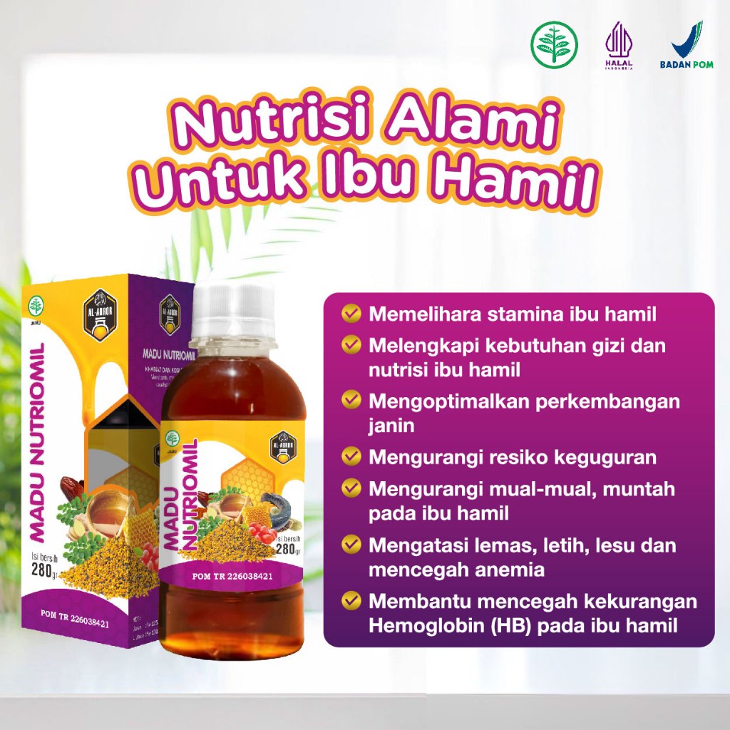 Madu NUTRIOMIL Madu Ibu Hamil Nutrisi Gizi Stamina Ibu Hamil BPOM