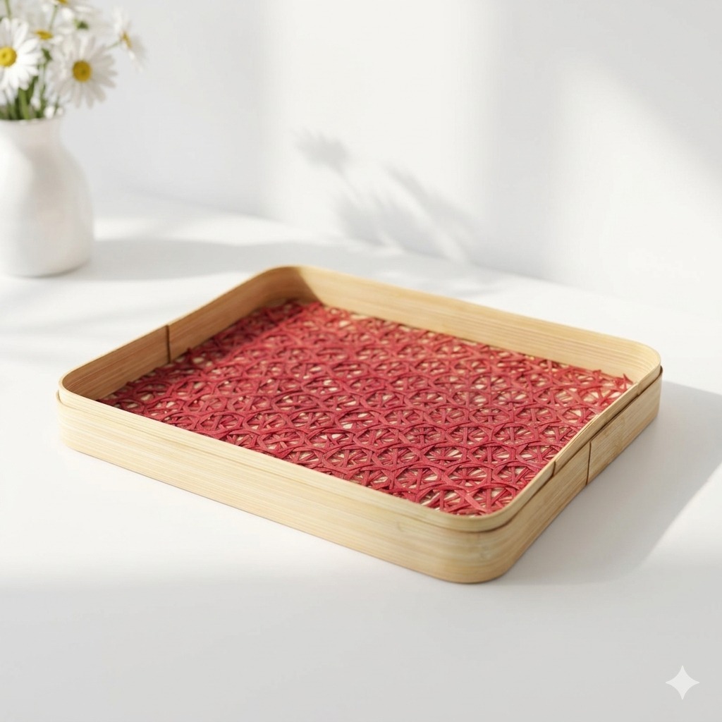 Nampan Bambu Persegi Tray Saji Bambu Aesthetic Minimalis / Nampan Estetik / Alas Tatakan gelas