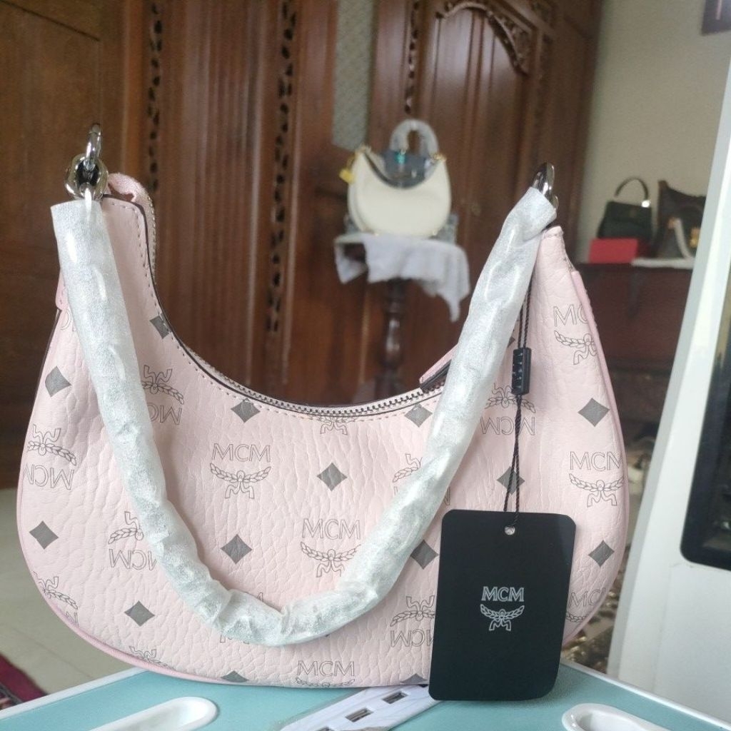 tas Tote wanita warna soft pink