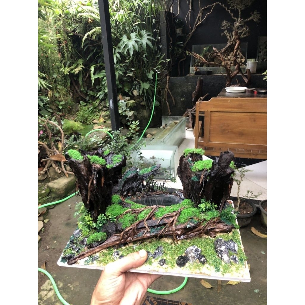 HARDSCAPE Aquascape Miniatur Hutan Tebing dan Danau