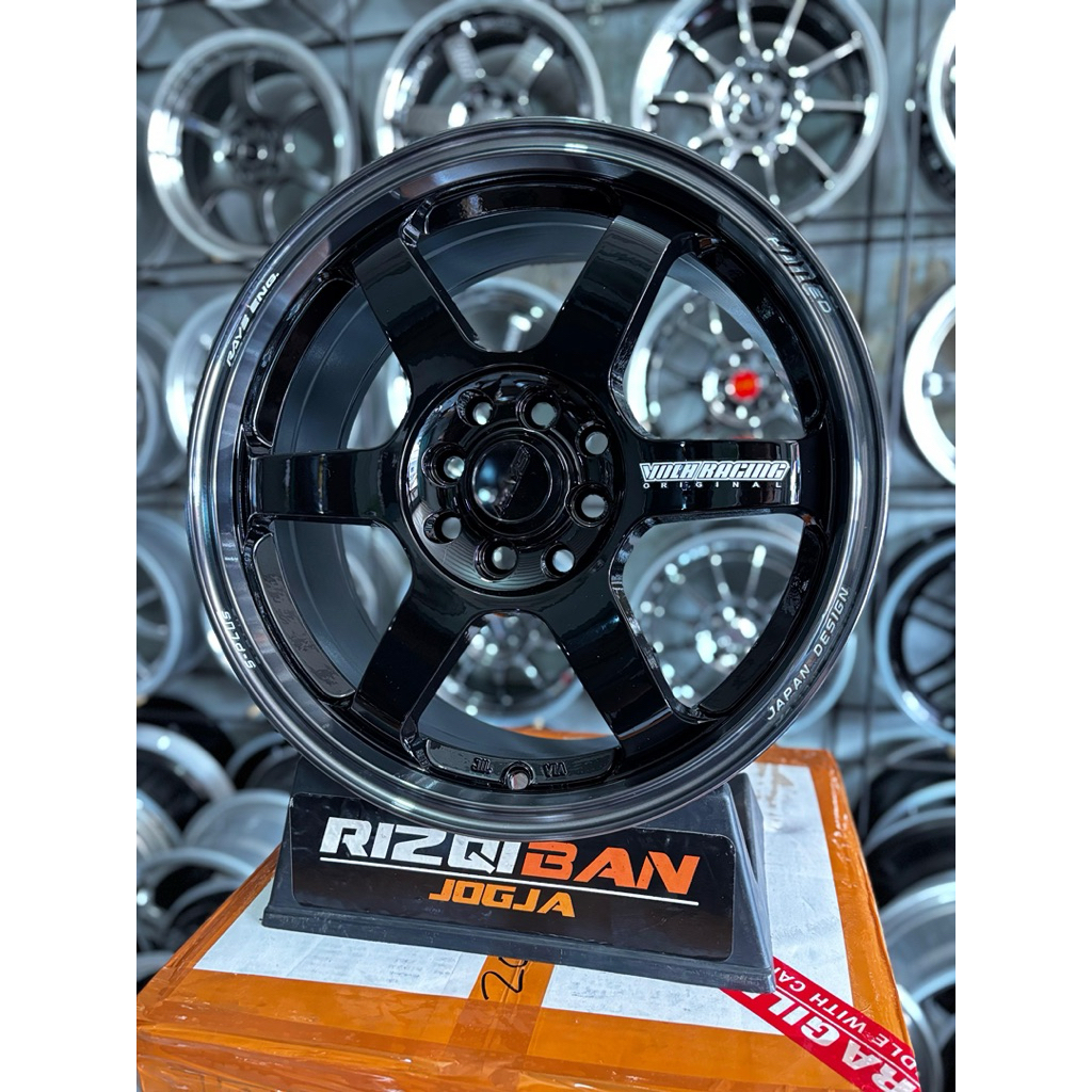 velg te37 r16 black glossy lebar 7 et 42 kondisi baru