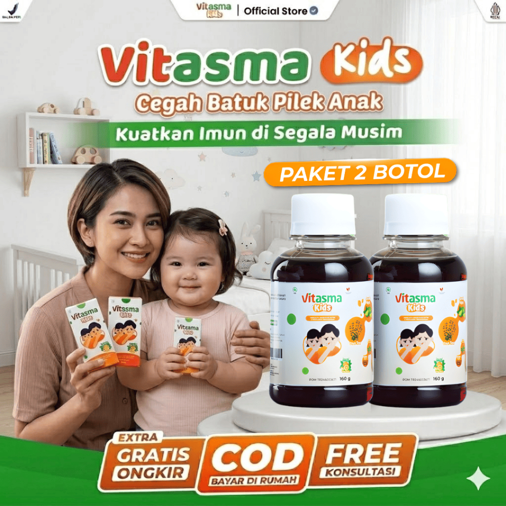 Vitasma Kids Original 2 Botol Anak Batuk Pilek Obat Batuk Anak Antibiotik Situp Anak  ANAK BATUK