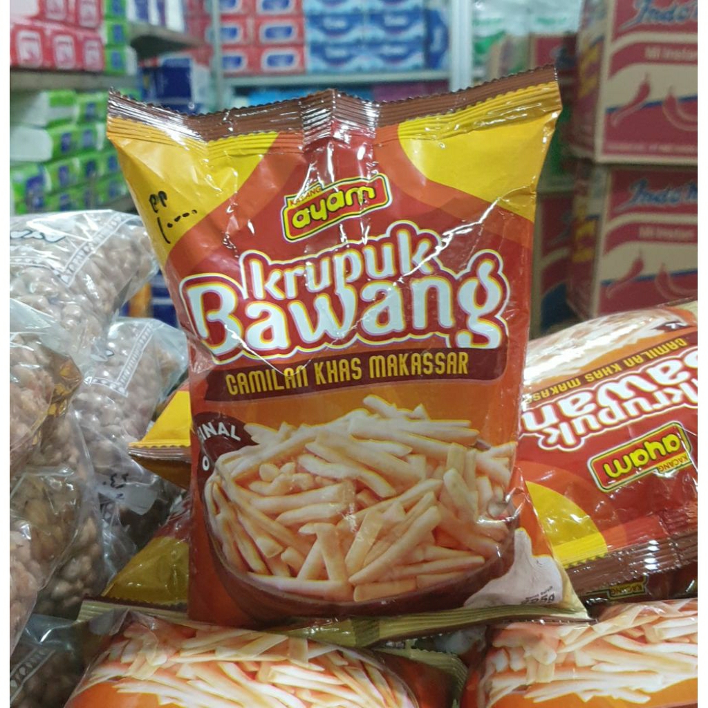 Krupuk bawang Original khas Makassar cap Ayam