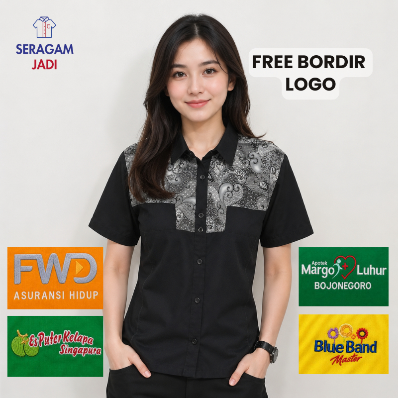 Seragam Kemeja Baju Kerja Lapangan Kantor Karyawan Perusahaan Komunitas Promosi Drill Pria Wanita Cu