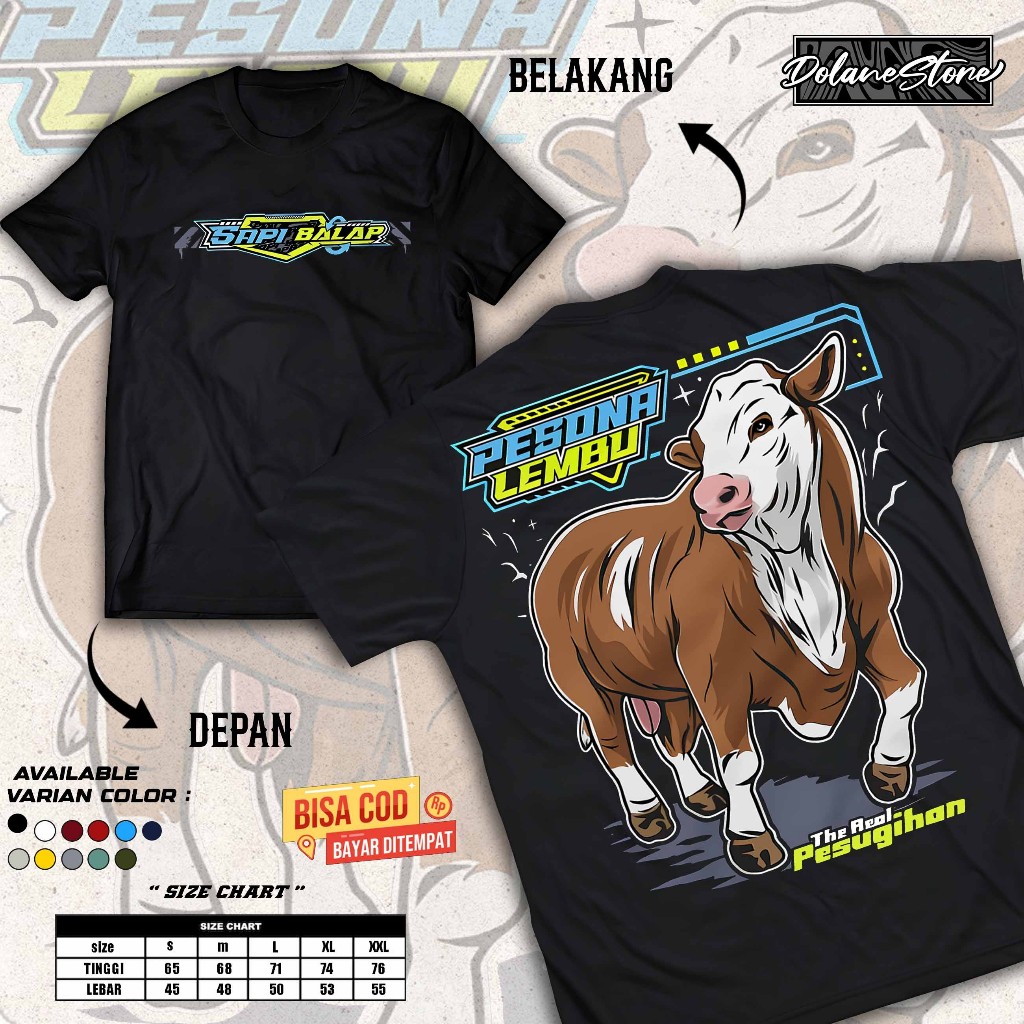 DOLANESTORE – KAOS SAPI BALAP - KAOS SAPI BALAP FASHION PRIA & WANITA KEKINIAN – TERBARU & TERLARIS