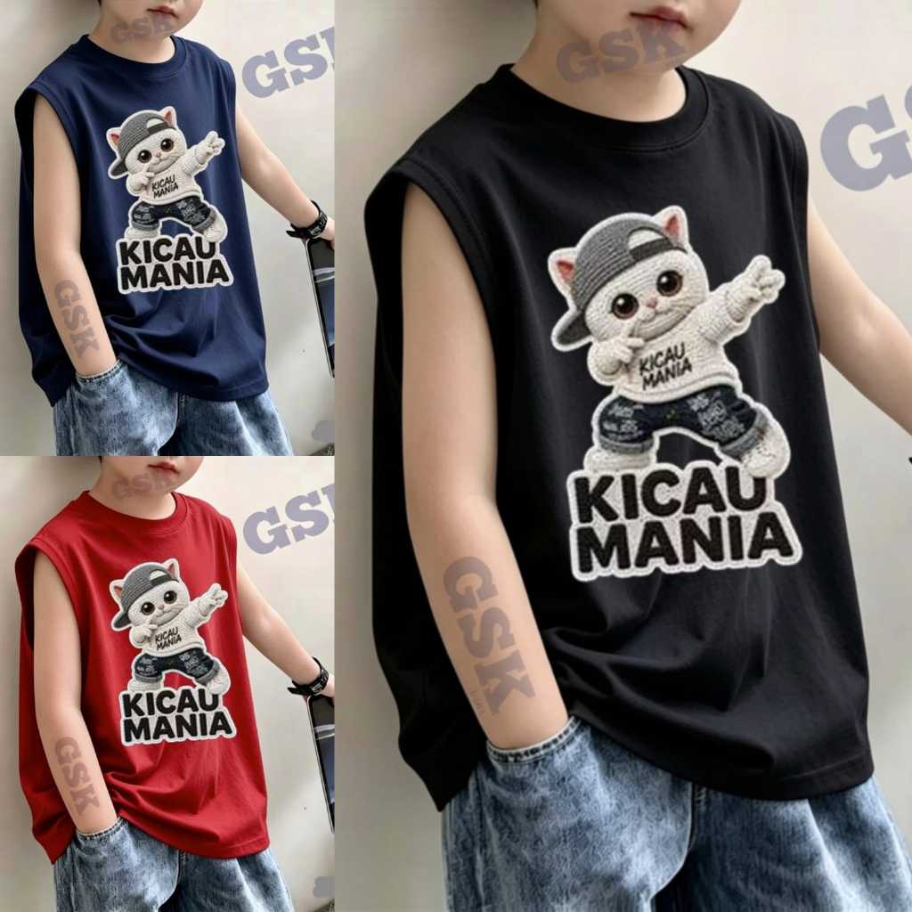 Baju Singlet Oversize Anak Laki-laki Motif KICAU MANIA PARGOY Usia 3-14 Tahun / Lekton Oversize Cowo