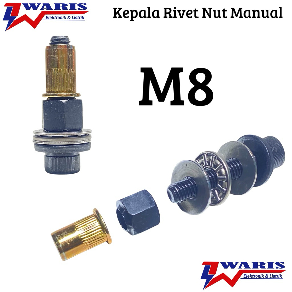 Kepala Rivet Nut Gun Hand Rivet Manual M8 Alat utk Pasang Mur Rivet