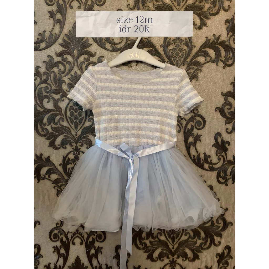 tutu dress biru anak bayi preloved