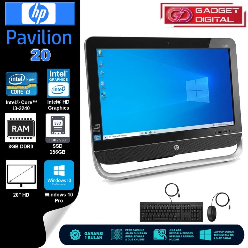 PC All In One HP Pavilion 20 Core i5 | 8GB / SSD 256GB | 20" FHD