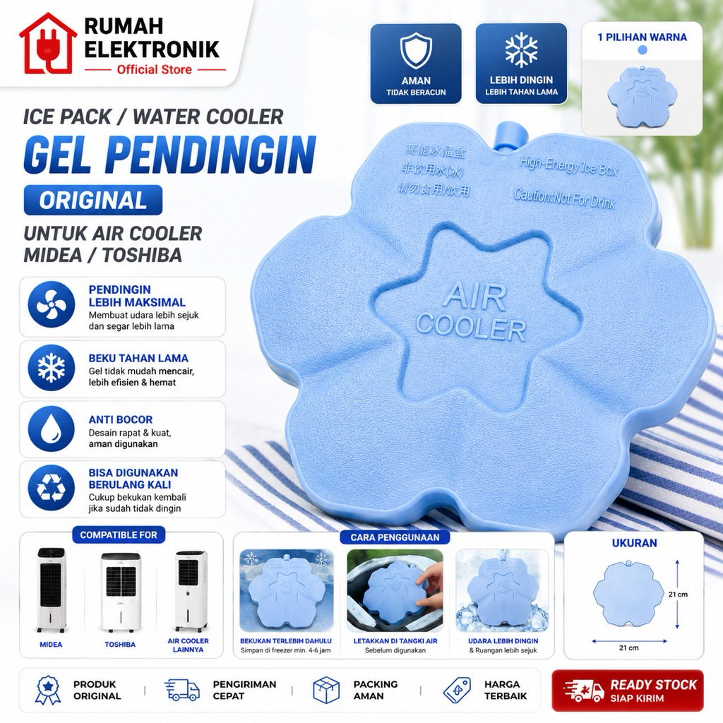 Ice pack / water cooler / gel pendingin ORIGINAL untuk AIR COOLER MIDEA/TOSHIBA