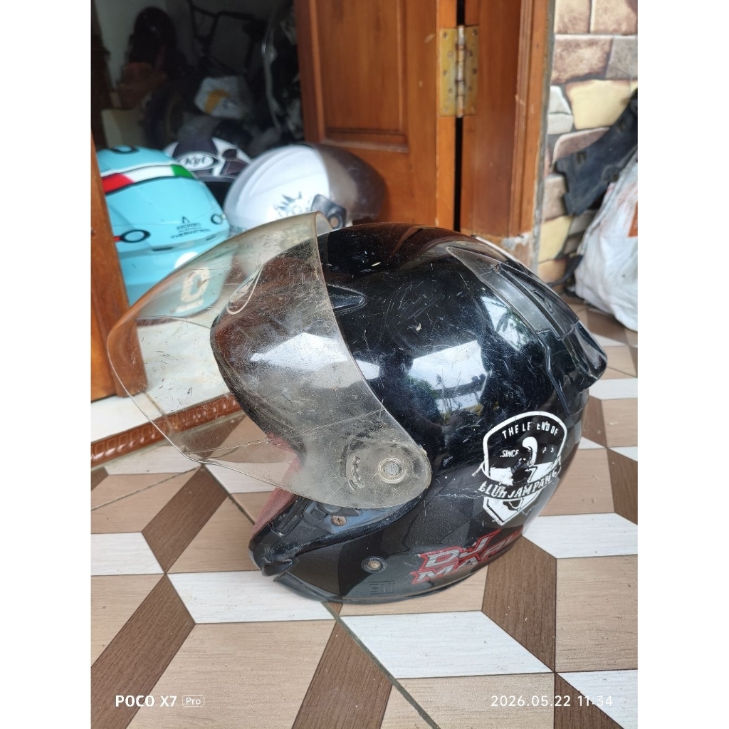 helm helmet half face kyt dj maru original ori second