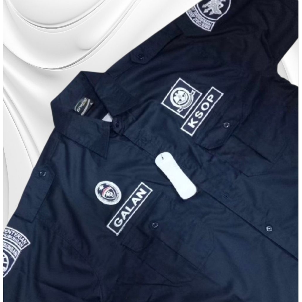 KEMEJA KSOP BAHAN AMERICAN DRILL. WARNA NEVY DAN HITAM