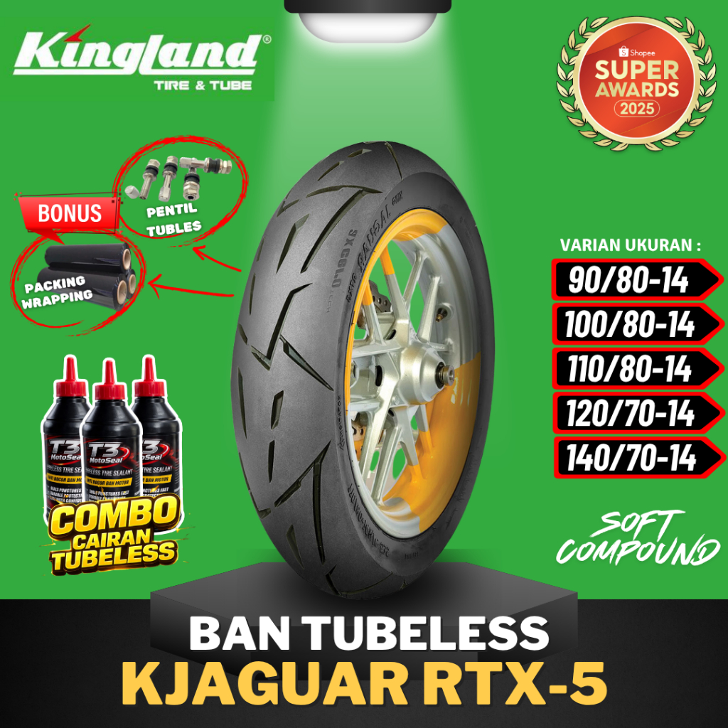 [READY COD] BAN KINGLAND PREMIUM KJ RTX5 RING 14  ( 90/80-14 / 100/80-14 / 110/80-14 / 120/70-14 / 1