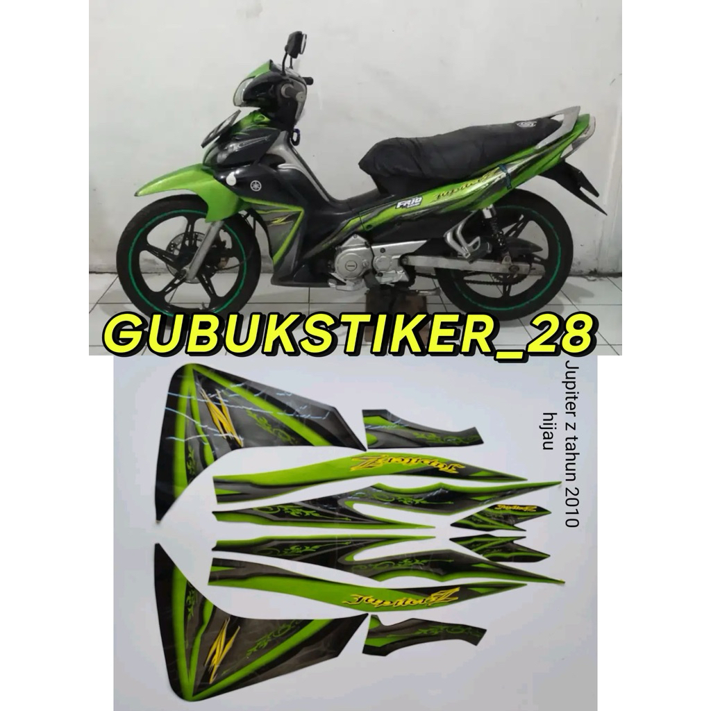 STRIPING STIKER LIS BODY MOTOR YAMAHA JUPITER Z1 2010 HIJAU