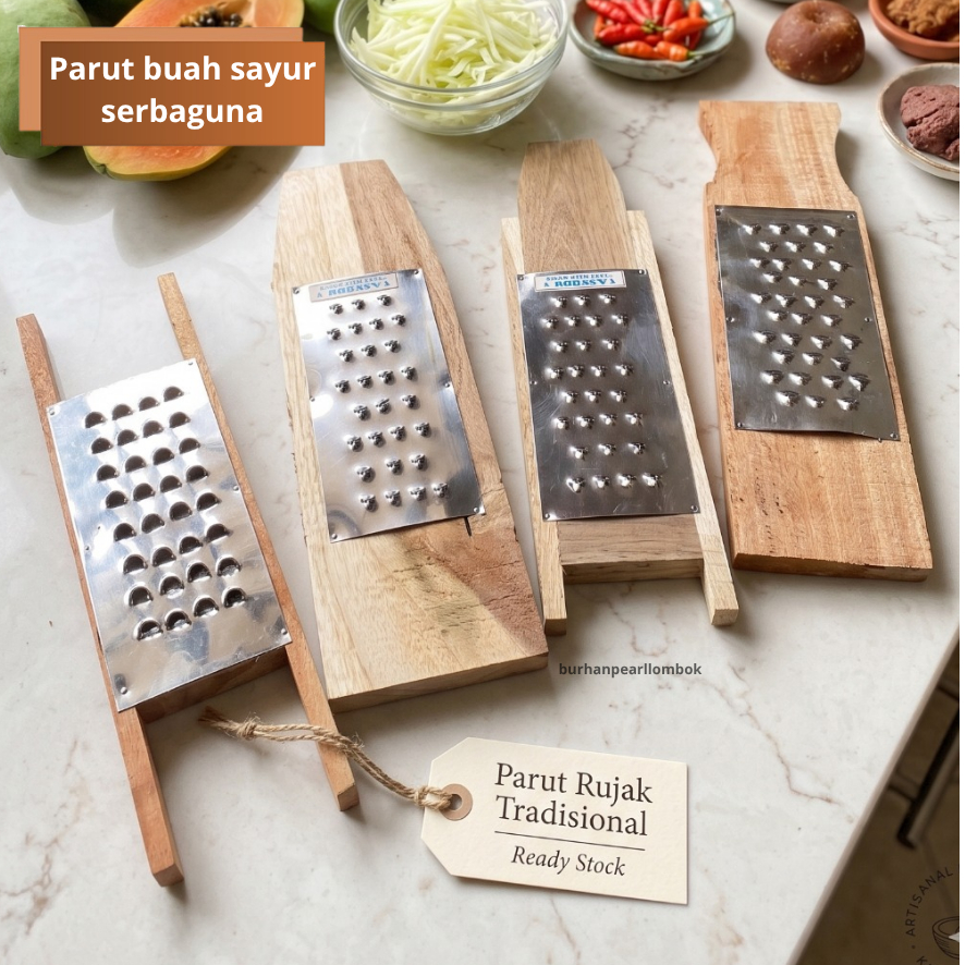 Parutan Tradisional Kayu Estetik – Alat Serut Pepaya & Sayur Serbaguna kayu
