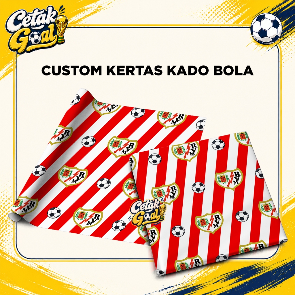 Kertas Kado Custom Hadiah Cowok Bola Club Liga Spanyol - Rayo Vallecano