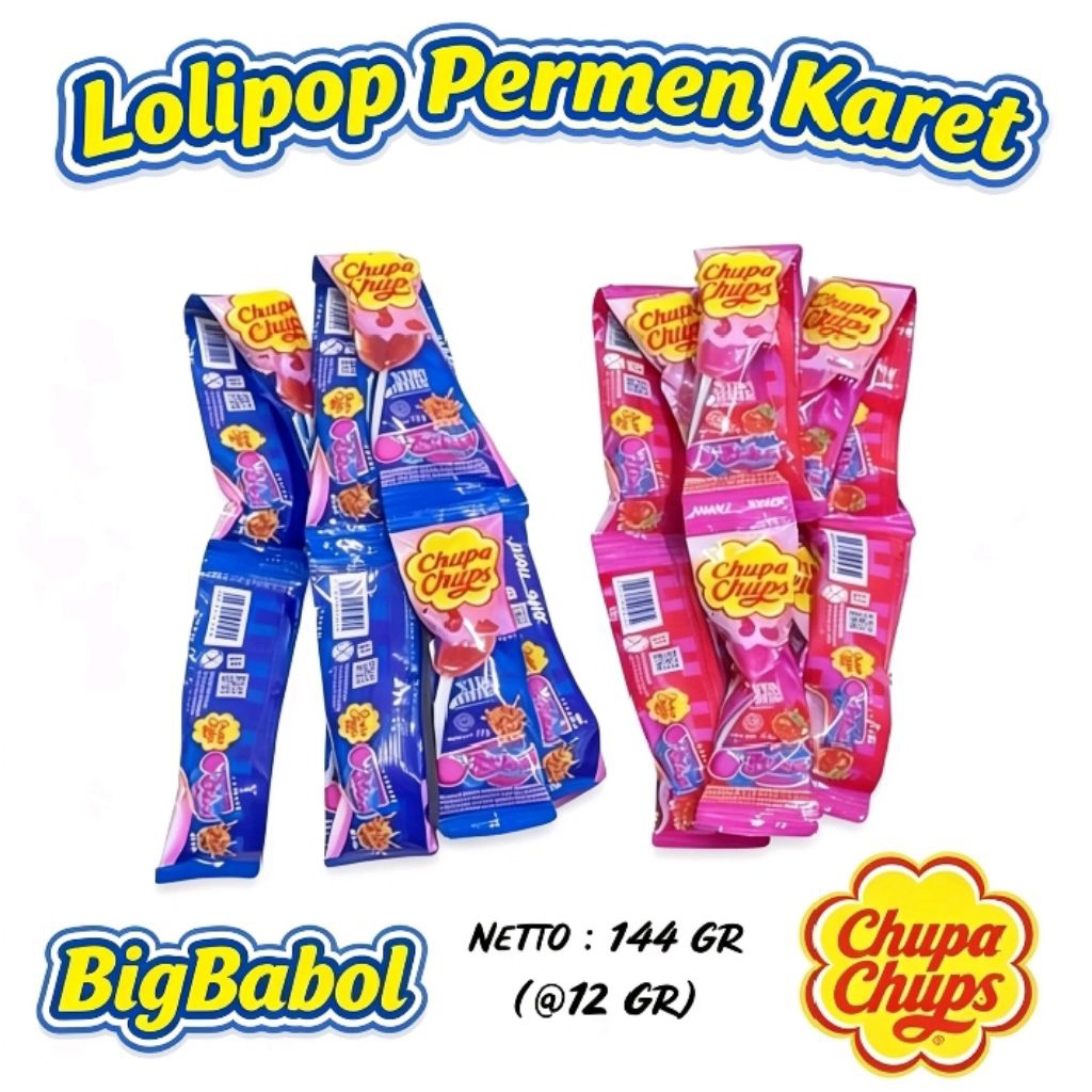 Permen Chupa Chups Gum Permen lolipop Permen Karet Gulaan Karet Filled Lolipop Gantung RencengMakana