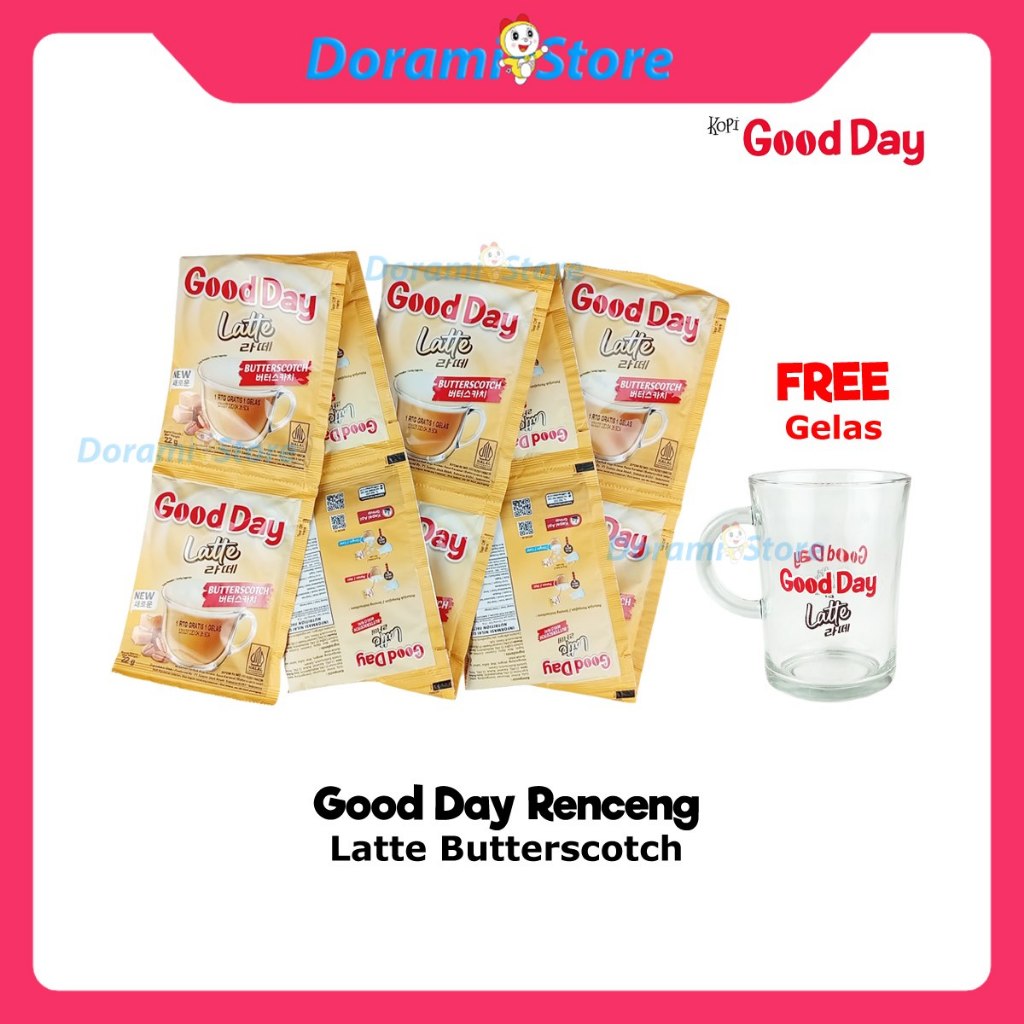 Good Day Latte Butterscotch Renceng Free Gelas / Good Day Free Gelas Cantik