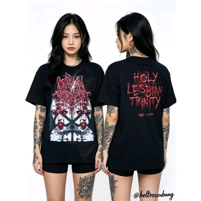 LESBIAN TRIBBING SQUIRT - Holy Lesbian Trinity  - T-SHIRT DISTRO / TSHIRT BAND METAL ORIGINAL / KAOS