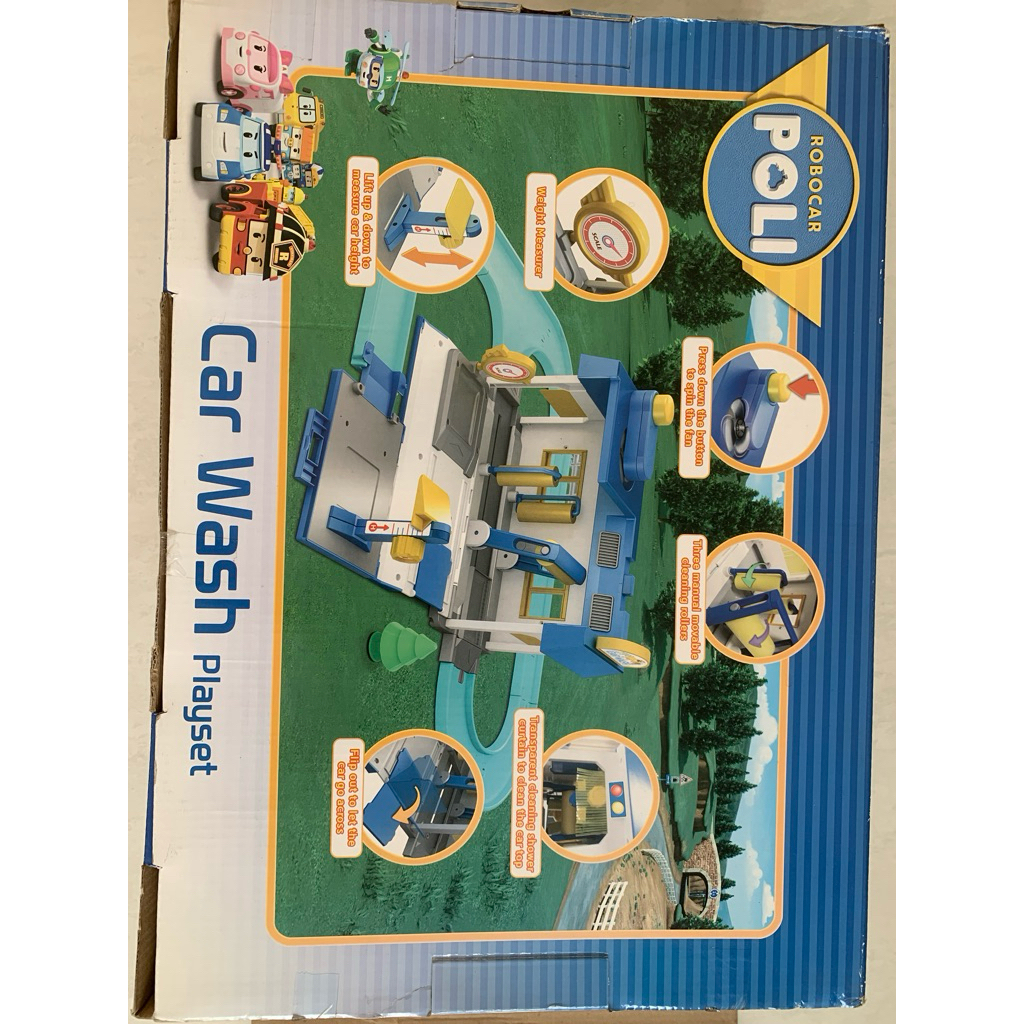 preloved Robocar Poli car wash playset bekas original