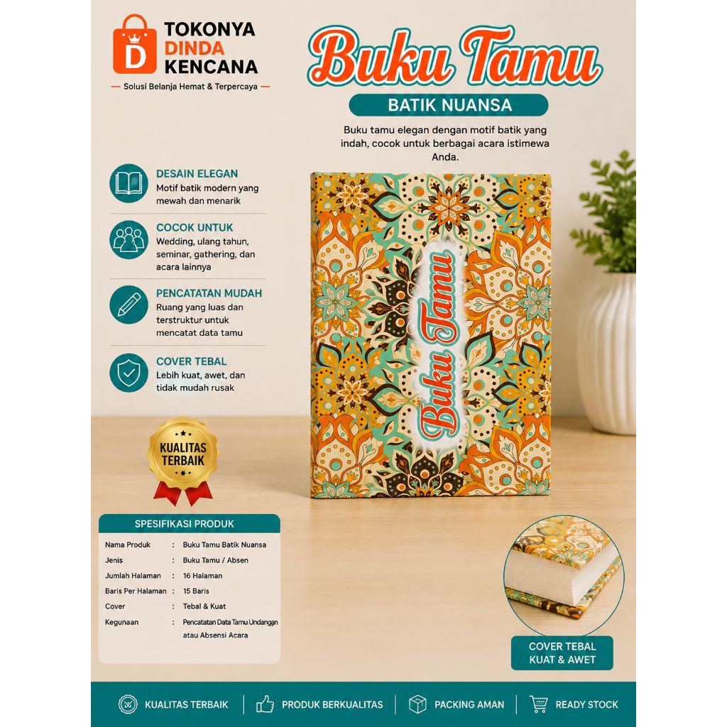 Buku Tamu Batik Landscape Wedding Absen Tamu Undangan Cover Tebal 16 Halaman – TOKONYA DINDA KENCANA