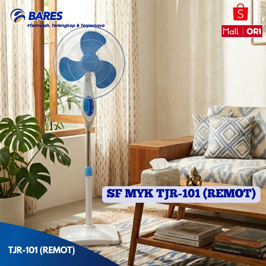 Miyako TJR-101 Remote Stand Fan Kipas Angin Berdiri 16 Inch
