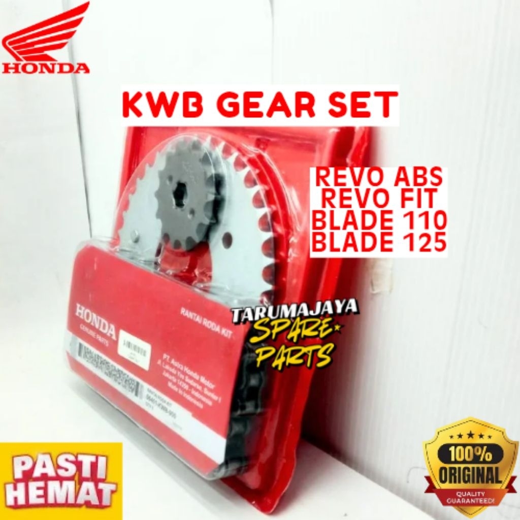 GEAR SET ORIGINAL HONDA KODE KWB, GEAR SET REVO ABS, GEAR SET REVO FIT, GEAR SET BLADE 110, GEAR SET