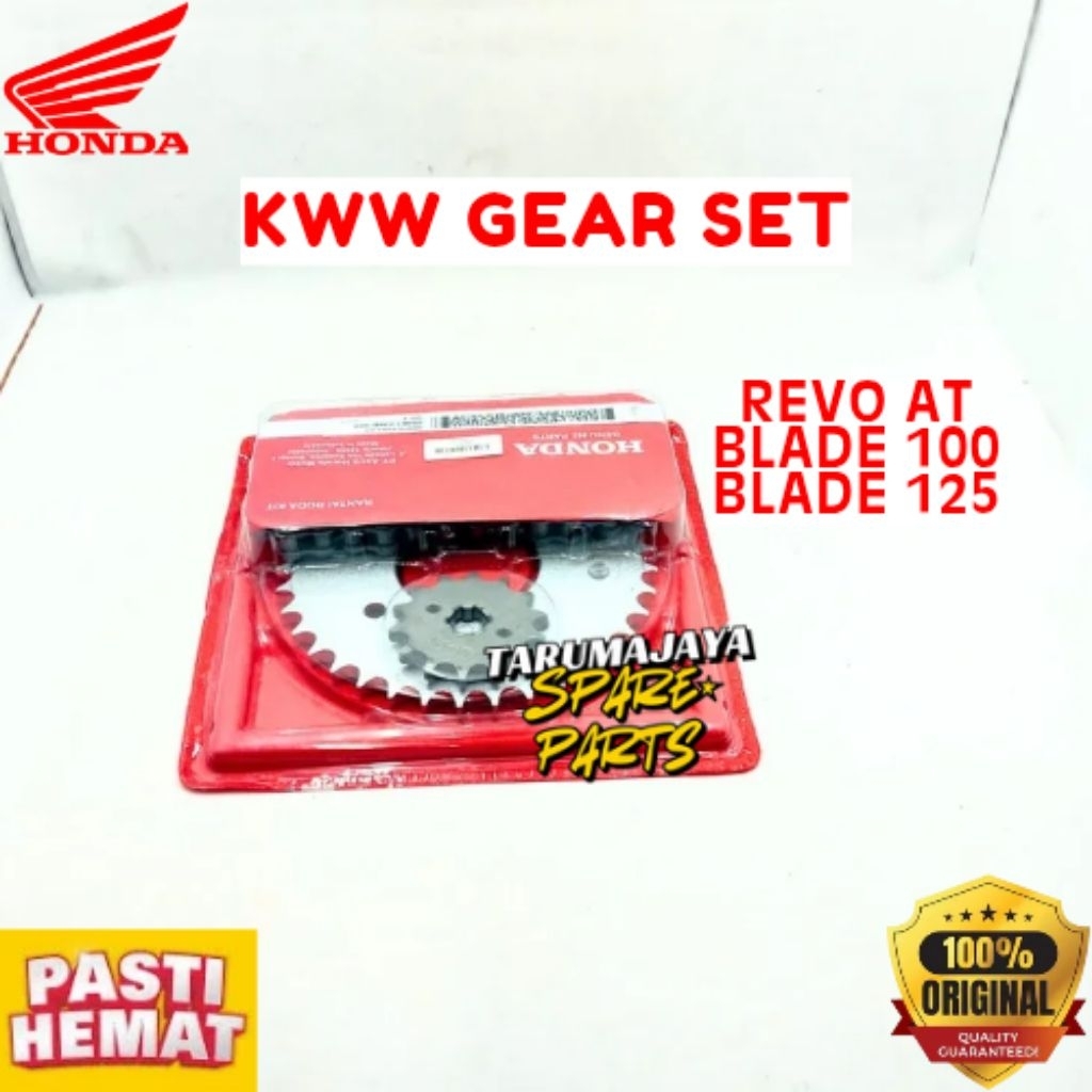 GEAR SET ORIGINAL HONDA KODE KWW, GEAR SET REVO AT, GEAR SET BLADE 110, GEAR SET BLADE 125



