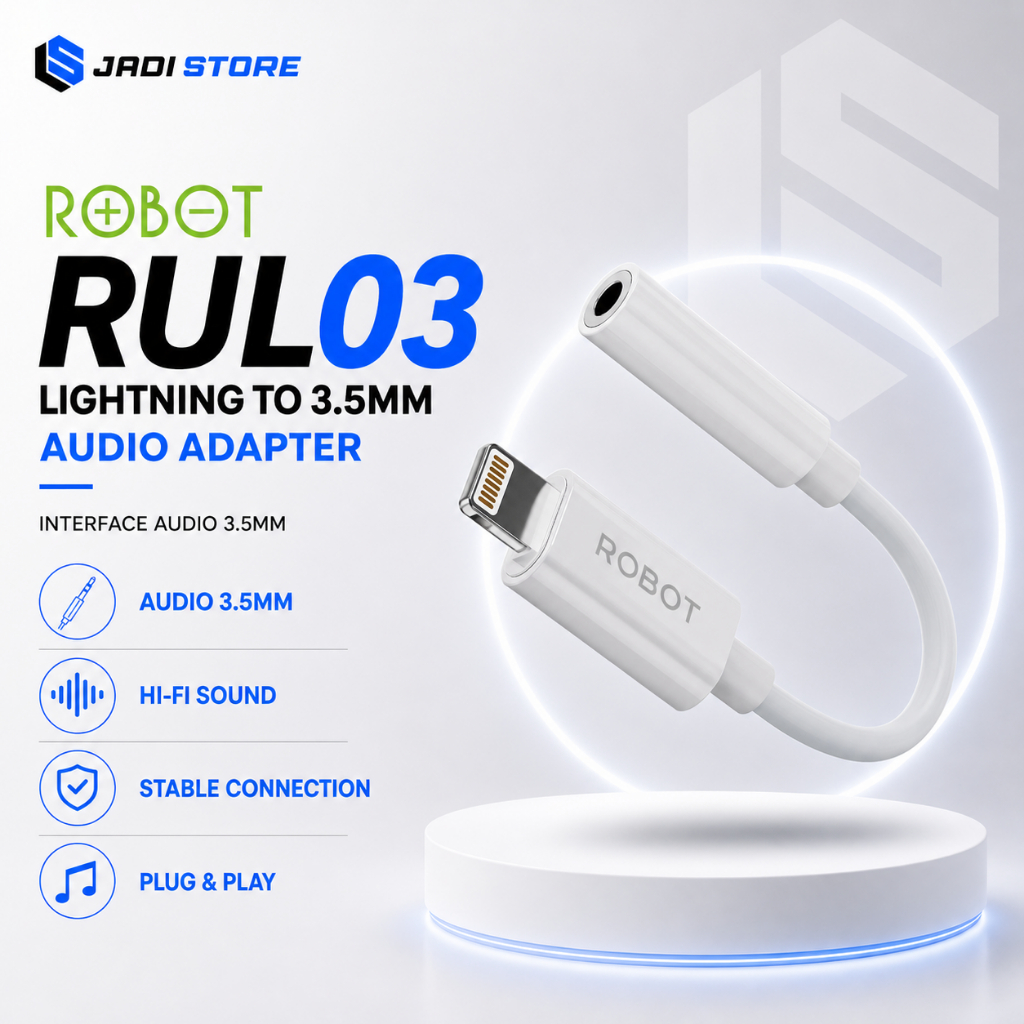 ROBOT RUL03 Converter Konverter Adaptor Gaming Lightning to Jack Audio 3.5mm Headset Splitter for iP