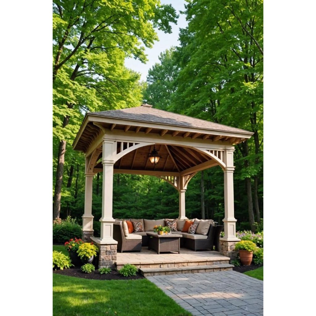 GAZEBO TAMAN KAYU JATI MINIMALIS , SAUNG GAZEBO TAMAN KAYU JATI MINIMALIS ,