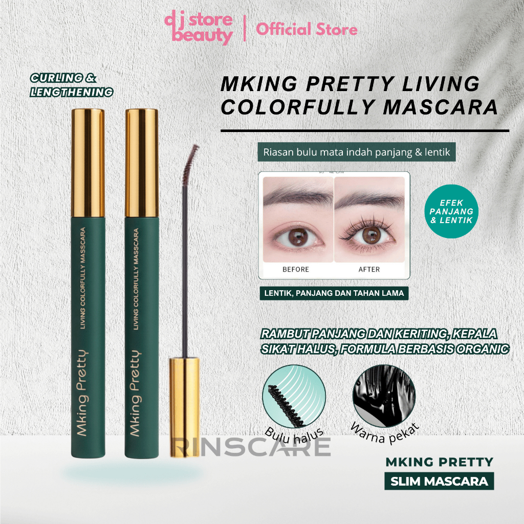 [ MKING PRETTY ] Mascara Waterproof Black & Sender untuk Memanjangkan dan Merampingkan Bulu Mata Mki