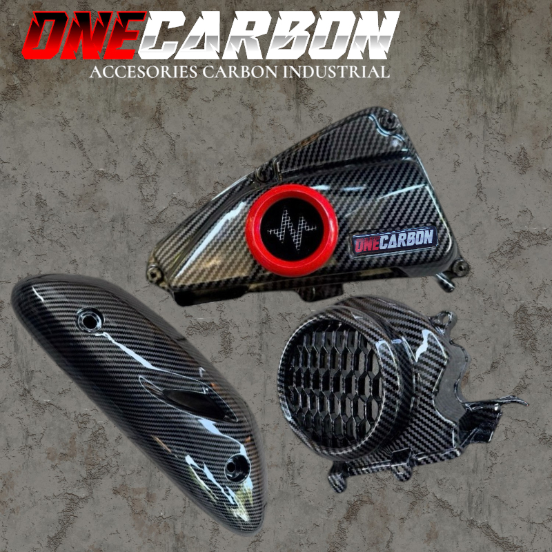 PAKET SCOOPY NEW CARBON CORONG DONAT 3 PCS / paketan carbon scoopy tutup filter scoopy variasi SCOOP