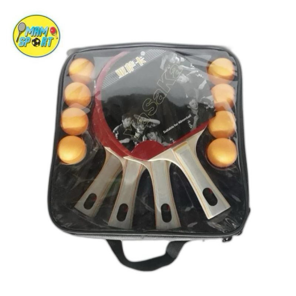 Paket Bet Pingpong Tenis Meja Tiang Net Dan Bola Pingpong YASAKA SET Plus Bag