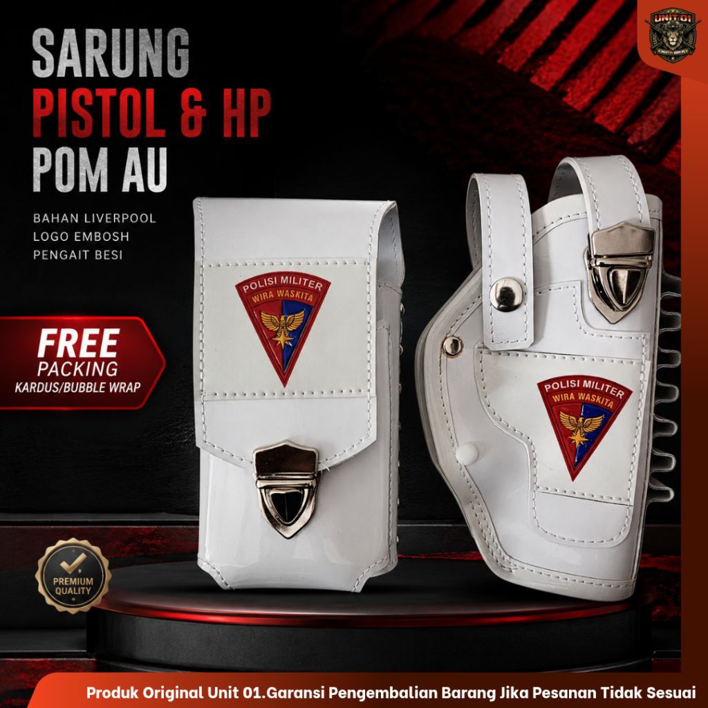 Sarung Pistol POMAU sarung hp Costum Logo Polisi Liverpool Sarung Hp Polisi Liverpool Holster Putih 