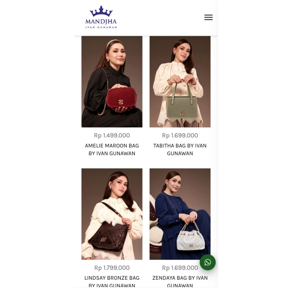 TAS IVAN GUNAWAN BAG AMELIE MAROON,ADA GREEN,LINDSAY,MARILYN,CLEOPATRA,TABITHA PINK,ZENDAYA ICE BLUE